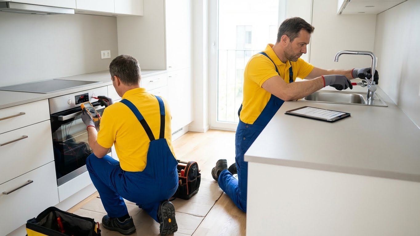 Küchenumbau in Leipzig mit Zuschnitt von Arbeitsplatten und Montage neuer Küchenrückwände